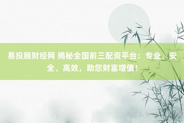易投顾财经网 揭秘全国前三配资平台：专业、安全、高效，助您财富增值！