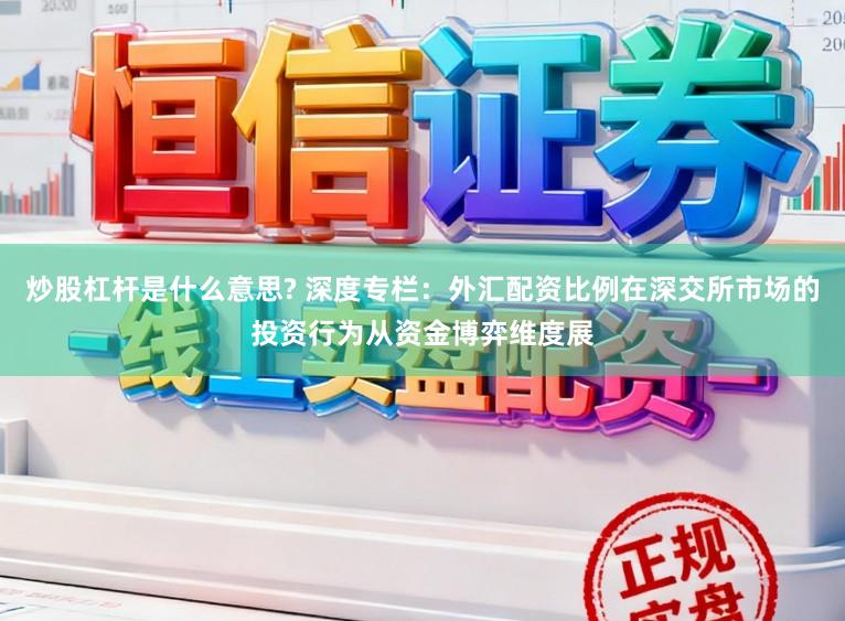炒股杠杆是什么意思? 深度专栏：外汇配资比例在深交所市场的投资行为从资金博弈维度展